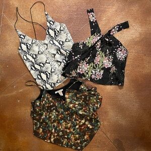 Patterned crop tank bundle